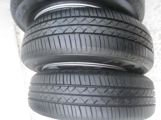 ขายกะทะล้อ nissan march 14" 4/100 (ชุดที่2) +ฝาครอบ+ยางปี12(081-3747940)