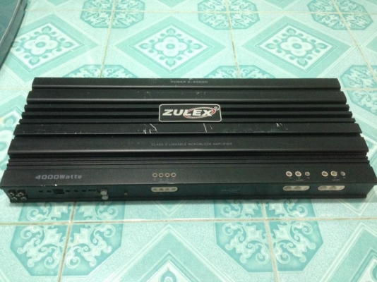 แอมป์คลาสดี zulex4000d มือสองสภาพดีใช้งานปกติ ไฟเข้าสองชุด แรงๆ ขับซับ10&quot;-12&quot;-15&quot;หล่อสบาย. ขาย 6900 บาท  สนใจ0892425454 อยู่สระบุรีส่งได้