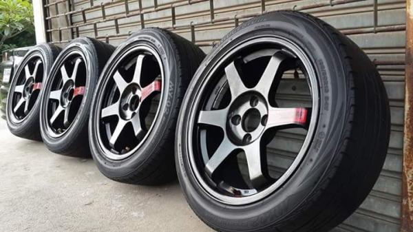 TE37 ขอบ 16 4รู100 แถมยาง Bridgestone ปี13