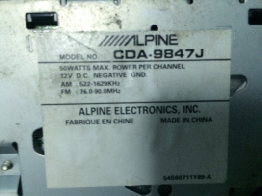 Alpine CDA-9847J MP3-RW CD-RW ปรีเอ้า2ชุด คุมกล่องCD สภาพสวย มือ2 ญี่ปุ่น Alpine CDA-9847J MP3-RW CD-RW ปรีเอ้า2ชุด คุมกล่องCD สภาพสวย มือ2 ญี่ปุ่น