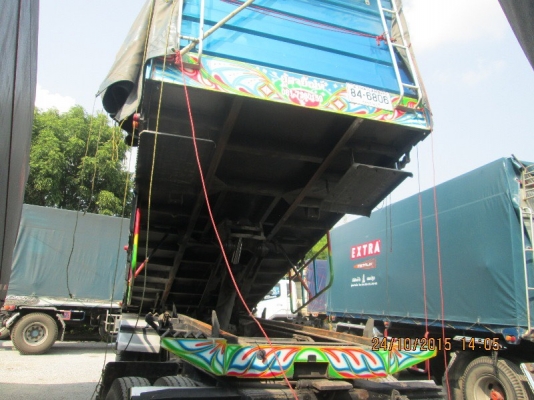 ขายลูกพ่วง 3เพลา ดั้มได้ กระบะปรีเนียม สภาพสวย พร้อมใช้ ยาว6.50เมตร