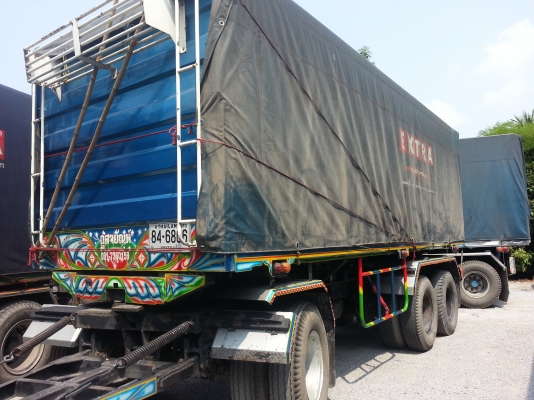 ขายลูกพ่วง 3เพลา ดั้มได้ กระบะปรีเนียม สภาพสวย พร้อมใช้ ยาว6.50เมตร