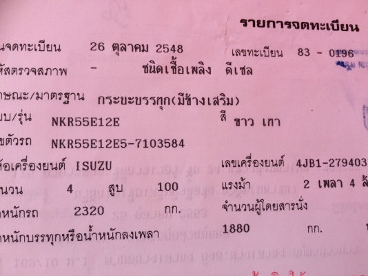 ขาย4ล้ออีซูซุnkrรถออกห้างแท้ๆสภาพดีๆพร้อมใช้แอร์เย็นฉ่ำจดทะเบียนปี2548ราคา350000บาท ขาย4ล้ออีซูซุnkrรถออกห้างแท้ๆสภาพดีๆพร้อมใช้แอร์เย็นฉ่ำจดทะเบียนปี2548ราคา350000บาท