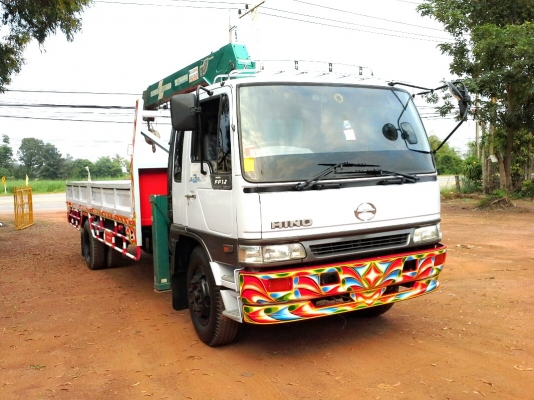 ขายด่วน รถบรรทุก 6 ล้อ ติดเครน 5 ตัน HINO FF1J 210 แรงม้า
