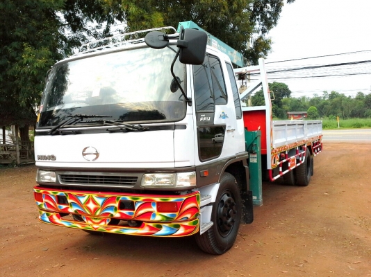 ขายด่วน รถบรรทุก 6 ล้อ ติดเครน 5 ตัน HINO FF1J 210 แรงม้า
