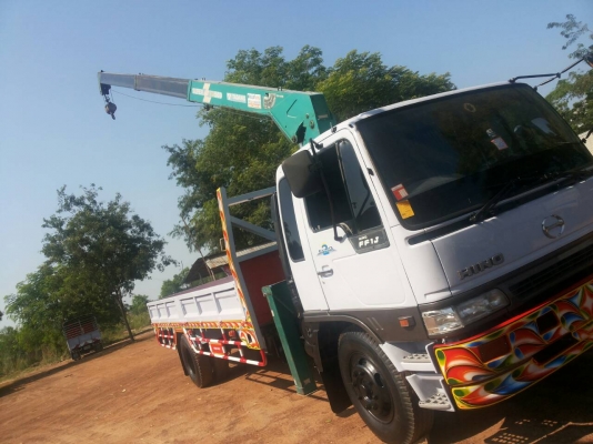 ขายด่วน รถบรรทุก 6 ล้อ ติดเครน 5 ตัน HINO FF1J 210 แรงม้า