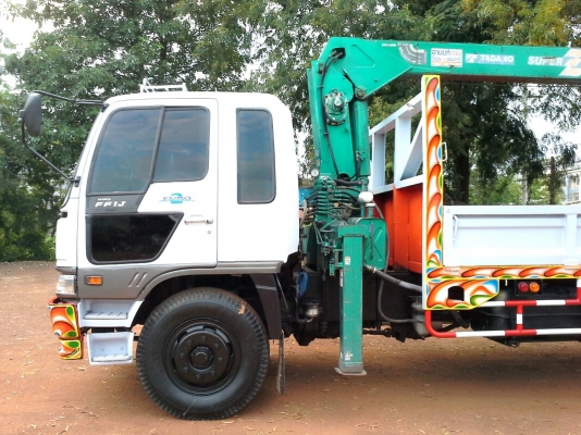 ขายด่วน รถบรรทุก 6 ล้อ ติดเครน 5 ตัน HINO FF1J 210 แรงม้า