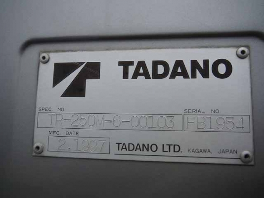 ขาย TADANO TR250M6 ปี 1997 สภาพสวยพร้อมใช้ นำเข้าจาก JAPAN สนใจติดต่อ อำพล 090-9694506, 080-3031241