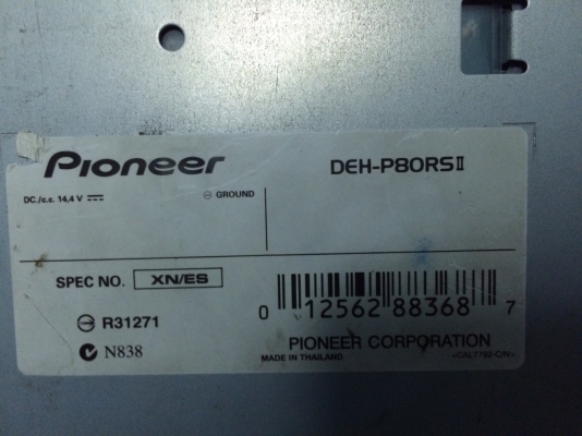 Pioneer DEH-P80RSII รุ่นท็อป MP3 CD FMคลื่นไทย ปรีเอ้า3ชุด EQ16แบน Prosecer คุมกล่องCD พร้อมรีโมท ครบทุกอย่างยกเว้นกล่อง สภาพสวย มือ2