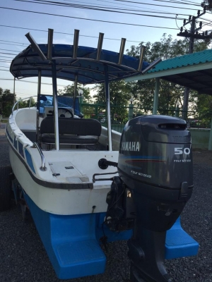เรือไฟเบอร์ 19 ฟุต เครื่อง yamaha 50 4 stroke