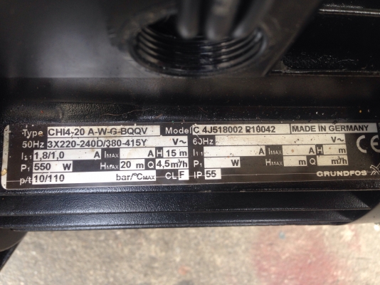 ขายปั้มน้ำหอยโข่ง Groundfos 3/4HP. 380V made in Germany สภาพสวย วิ่งนิ่ม พร้อมใช้งาน ขายปั้มน้ำหอยโข่ง Groundfos 3/4HP. 380V made in Germany สภาพสวย วิ่งนิ่ม พร้อมใช้งาน