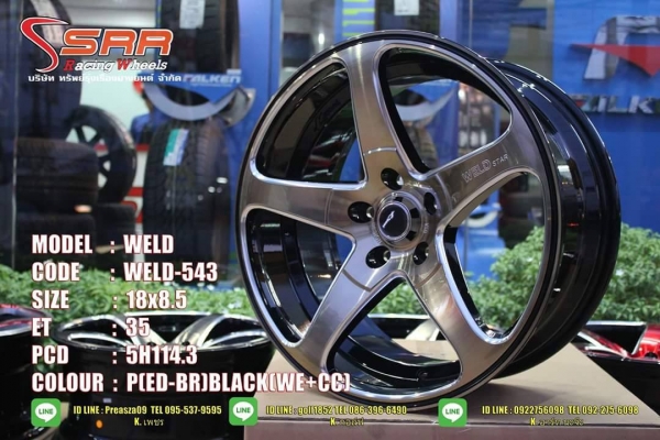 ล้อ WELD Star ขอบ18X8.5 +35 5H114.3 วงละ 6,500 บาท
