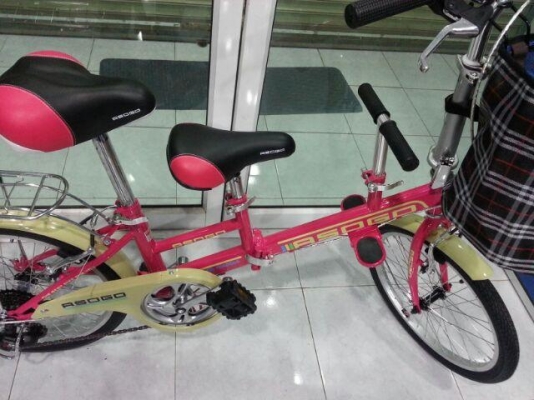 จักรยาน3ที่นั่ง พับได้ มีแฮนด์จับและที่วางเท้า สำหรับเด็ก ASOGO มีของพร้อมส่งทุกจังหวัด