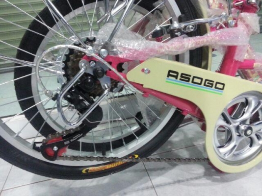 จักรยาน3ที่นั่ง พับได้ มีแฮนด์จับและที่วางเท้า สำหรับเด็ก ASOGO มีของพร้อมส่งทุกจังหวัด