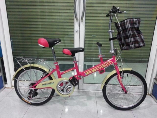 จักรยาน3ที่นั่ง พับได้ มีแฮนด์จับและที่วางเท้า สำหรับเด็ก ASOGO มีของพร้อมส่งทุกจังหวัด