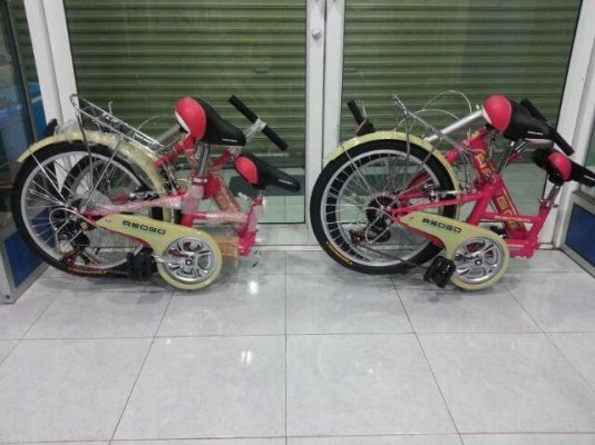 จักรยาน3ที่นั่ง พับได้ มีแฮนด์จับและที่วางเท้า สำหรับเด็ก ASOGO มีของพร้อมส่งทุกจังหวัด