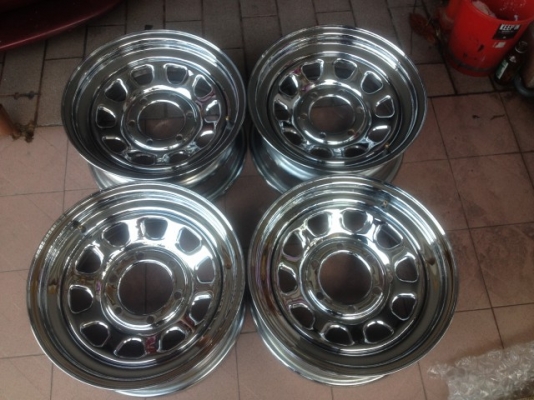 ล้อ อเมกาเเท้ขอบ15กว้าง7นิ้ว6รู139 โครมเมียมเดิมๆเงาวิ้งสภาพสวยๆเดิมๆญี่ปุ่น