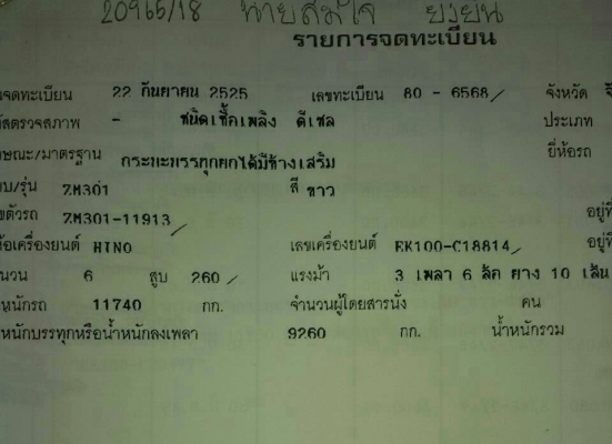 ขายแล้ว ขอบคุณมาก ครับ สิบล้อ ฮีโน่ ZM301-260แรง 2เพา ดั้มมีเนียม สภาพดีสวยพร้อมใช้งาน ทะเบียนพร้อมโอน ราคา 535,000บ แบบเบาๆ ครับท่าน ขายแล้ว ขอบคุณมาก ครับ สิบล้อ ฮีโน่ ZM301-260แรง 2เพา ดั้มมีเนียม สภาพดีสวยพร้อมใช้งาน ทะเบียนพร้อมโอน ราคา 535,000บ แบบเบาๆ ครับท่าน