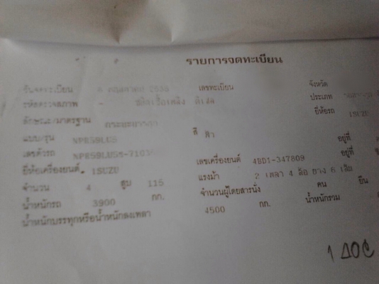 ขายรถ6ล้อดั้มพ์ ISUZU NPR59LU5 เครื่อง 115แรงม้า เกียร์สั้นปี35 สนใจโทร 081-970-1072