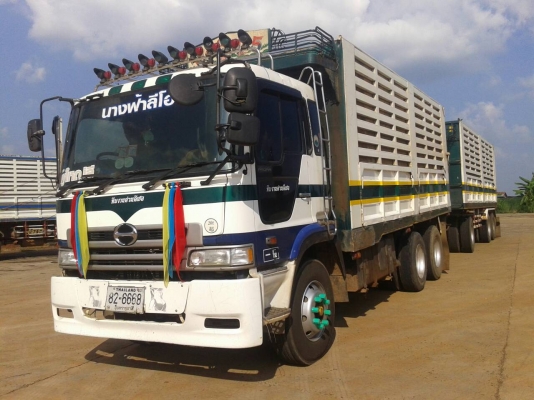 HINO 227 LD  ดัมพ์แม่ลูก  3 เพลา หัวเปอร์เซีย