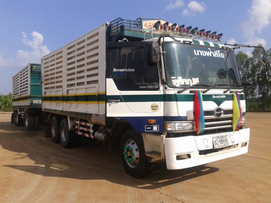 HINO 227 LD  ดัมพ์แม่ลูก  3 เพลา หัวเปอร์เซีย