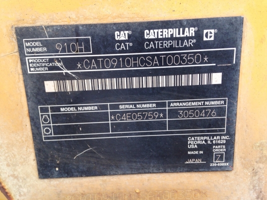ขายจ้ารถตักล้อยาง CAT 910H เป็นรถมือสองจากญี่ปุ่น สภาพสวย ขายจ้ารถตักล้อยาง CAT 910H เป็นรถมือสองจากญี่ปุ่น สภาพสวย