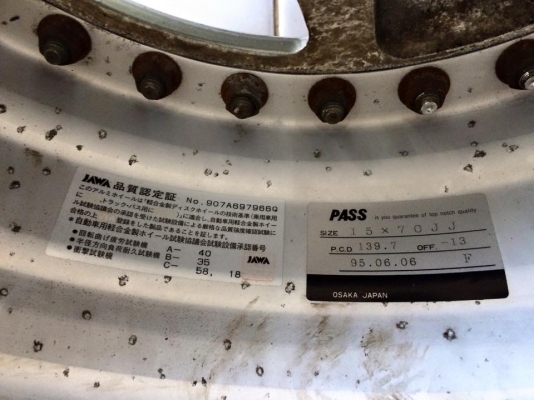 ขายล้อ WORK DEERFIELD 3 ชิ้นแท้ 15x7"  ET-13 6/139.7 ประมูลญี่ปุ่น