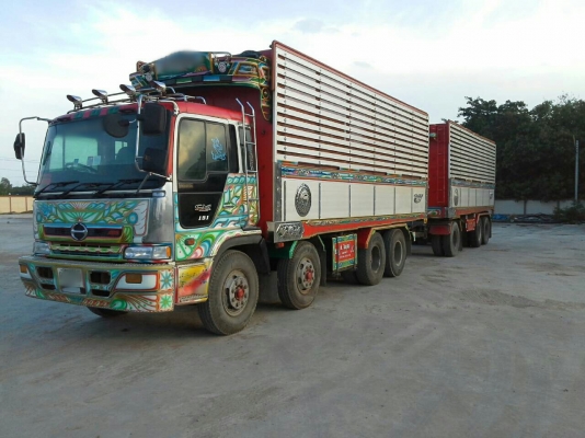 ขายรถพ่วง 24 ล้อ แม่.ลูก กระบะเนียมคอกเกษตรดั้ม อู่.ส ไพบูรณ์ HINO PROFIA เครื่อง.K13C-335 แรง 7 เกียร์ รถสวย ราคา.1750000 ต่อรอง