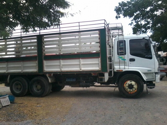 10ล้อเพลาเดียวISUZU DECA200 ยูโร2 จดปี46 ใบไม้เขียวแท้กระบะยาว6.35เมตร