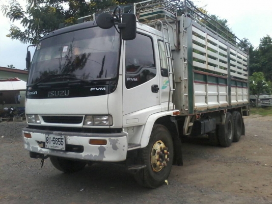 10ล้อเพลาเดียวISUZU DECA200 ยูโร2 จดปี46 ใบไม้เขียวแท้กระบะยาว6.35เมตร
