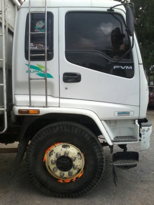 10ล้อเพลาเดียวISUZU DECA200 ยูโร2 จดปี46 ใบไม้เขียวแท้กระบะยาว6.35เมตร