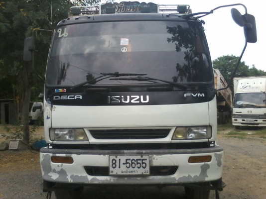 10ล้อเพลาเดียวISUZU DECA200 ยูโร2 จดปี46 ใบไม้เขียวแท้กระบะยาว6.35เมตร