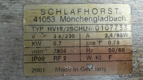 ====== Sold Out!! ====== มอเตอร์ สั่น-เขย่า SCHLAFHORST GERMANY 1 HP. 380V. เสื้ออลูมิเนียม สภาพสวย สด ใหม่ พร้อมใช้งาน!!