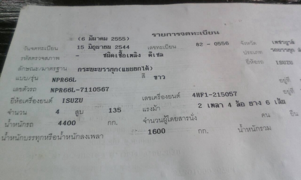 ขาย6 ล้อดัมพ์ NPR66Lเครื่อง135แรง มี 6 เกียร์ ใช้งานอยู่ มีแอร์ เพาเวอร์  มีสโลเฟืองFแคสสี่สวย-แถมคอกลากข้าวพร้อม โทร086-7383532