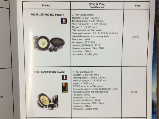 ขายลำโพง FOCAL แยกชิ้น 2 ทาง 165 KRX2 Made in France ขายลำโพง FOCAL แยกชิ้น 2 ทาง 165 KRX2 Made in France