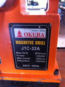 ขายสว่านขาแม่เหล็ก OKURA รุ่น JIC-32A