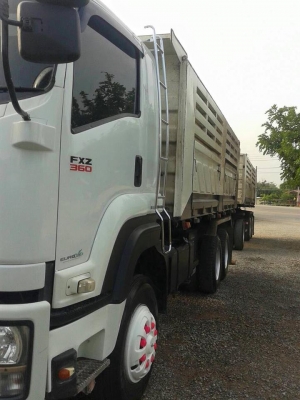 ขายรถสิบล้อ ISUZU DECA FXZ360แรง ปี55 พ่วงแม่ลูกดัมพ์สามมิตรพ่วงแม่ลูก กะบะสามมิตร