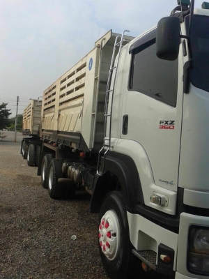 ขายรถสิบล้อ ISUZU DECA FXZ360แรง ปี55 พ่วงแม่ลูกดัมพ์สามมิตรพ่วงแม่ลูก กะบะสามมิตร