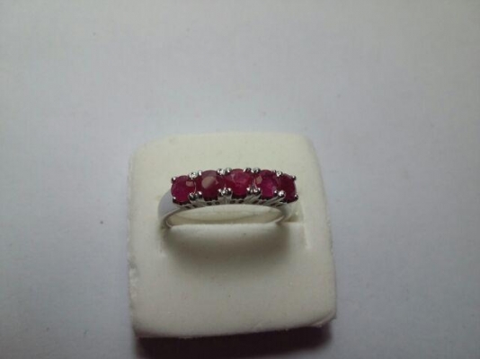 แหวนเงินทับทิมแท้