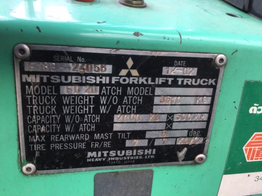 ฟอล์คลิฟท์ มิตซูบิชิ  2ตัน ดีเซล ขาย 2คันๆละ 1.7 แสนครับ พร้อมใช้งานครับ