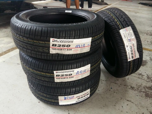 ยาง BRIDGESTONE B250 185/60R15 เส้นละ 2,250 บาท