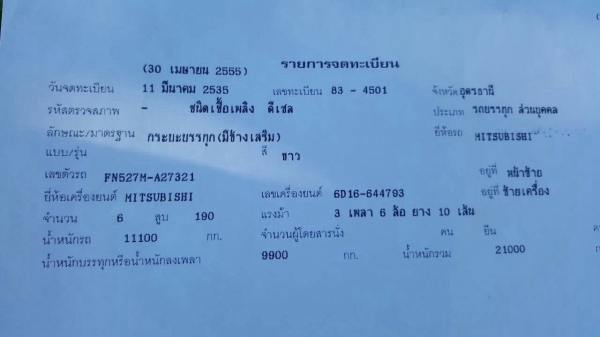 ขายไอ้หลง FN527M-A เครื่อง 6D16 195 แรงม้า คัสซีสวย เกียร์ 6 สปีด มีสโลว์กลาง กระบะไม่ค่อยสวยต้องได้ซ่อม ทะเบียนเต็มพร้อมโอนครับ ขายไอ้หลง FN527M-A เครื่อง 6D16 195 แรงม้า คัสซีสวย เกียร์ 6 สปีด มีสโลว์กลาง กระบะไม่ค่อยสวยต้องได้ซ่อม ทะเบียนเต็มพร้อมโอนครับ