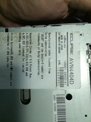 ECLIPSE AVN4404D DVD-RW MP3-RW CD-RW แผ่นแท้ไลท์อ่าน ได้ทั้งNTSCและPAL ปรีเอ้า2ชุด สภาพสวย มือ2 ญี่ปุ่น