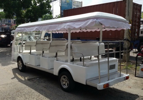 รถชมวิวพลังงานไฟฟ้าโซล่าเซลล์  Solar Electric Sightseeing Mini Bus 15 Passengers