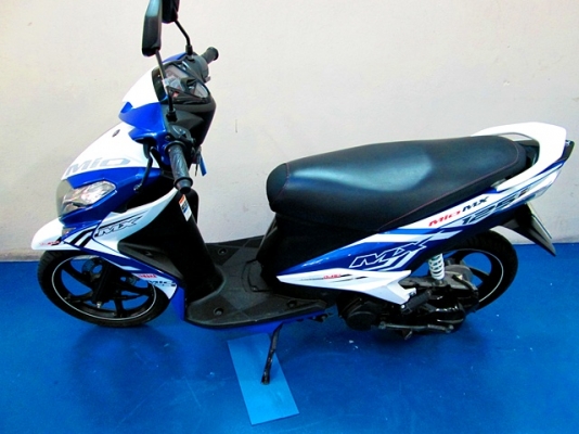 MIO 125 i สีน้ำเงินขาว ลาย MX ตัวท๊อป ล้อแมกซ์แท้ขอบขาว รถเดือน พฤศจิกายน ปี 57 ไมล์ 3 พันโล โปรโมชั่น 30900