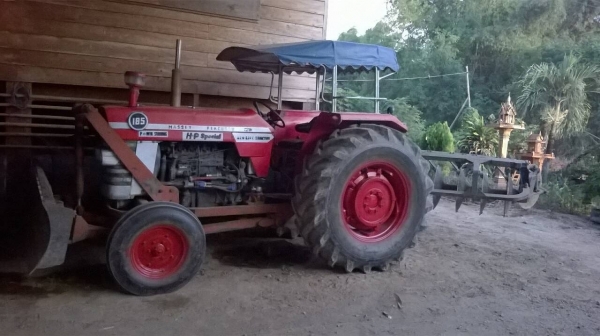 ขายด่วนครับ รถไถแมสซี่ 185 พร้อมอุปกรณ์ใบดันหน้า+ผานพรวน 7ใบ พวงมาลัยเพลาเวอร์ สภาพพร้อมใช้งานเลยครับ