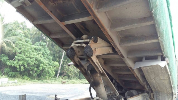 ขายรถบรรทุก 22 ล้อดัมพ์ HINO MEGA 320 แรงม้าปี 2551 ลูกพ่วง 3 เพลา ราคา 2050000