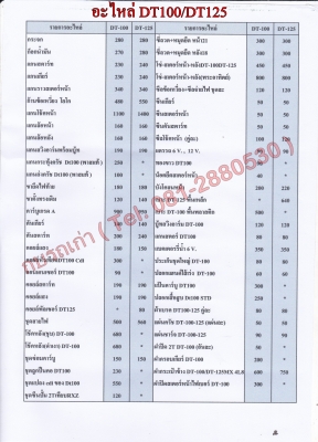 ขายอะไหล่ DT100-DT125 สินค้าใหม่ราคาระบุตามรูปยังไม่รวมค่าจัดส่งคิดตามจริง สนใจติดต่อ (กบรถเก่าแพร่)