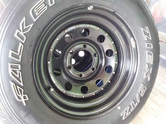 ล้อกระทะเหล็กลายหยดน้ำ tcpy พร้อมยาง falken 265/70 ขอบ 16