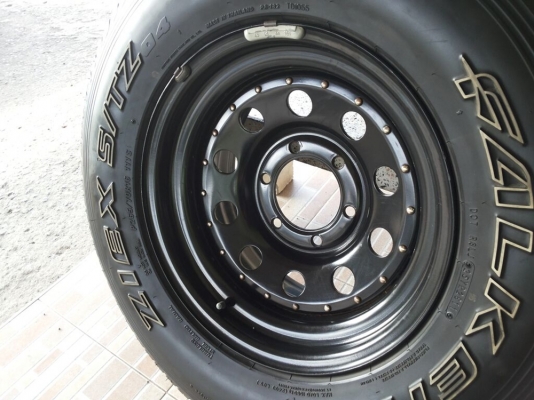 ล้อกระทะเหล็กลายหยดน้ำ tcpy พร้อมยาง falken 265/70 ขอบ 16